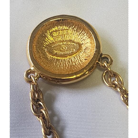 US BASED Authentic Vintage Chanel CC Gold Tone Pendant Necklace W Gift Box / Bag - Picture 5 of 10